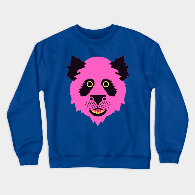 Panda Face Bright pink Crewneck Sweatshirt by AnimalMagic